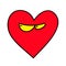Distrustful heart Heart agent Heart Emoticon illustration for banner, postcard, cover.