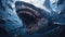 Disturbing great white shark illustrated from a real nightmare - Generative AI