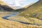 Disused lead mining area and grassy valley, Cwmystwyth, Wales