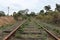 Disused and overgrown railway tracks