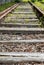 Disused overgrown train track at Birkenhead Docks Wirral August 2019