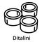 Ditalini pasta icon, outline style
