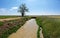 Ditch in Eastern Colorado Filled with Water