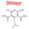 Dithiopyr preemergent herbicide molecule, skeletal chemical formula.