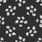 Ditsy monochrome seamless pattern with white flowers on black background