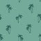 Ditsy palm pattern in tonal green teal for mens design