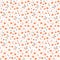 Ditsy seamless floral pattern with little orange flowers on white background