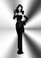 Diva Hollywood silhouette, Beautiful retro fashion woman,