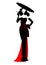 Diva Hollywood silhouette, Beautiful retro fashion woman,