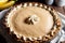 Dive into the Irresistible Sweetness of a Homemade Banana Pie a Slice of Heaven.AI Generated