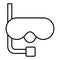 Dive scuba mask and snorkel outline icon. linear style sign for mobile concept and web design. Snorkeling gear simple