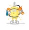 Diver cylinder winner with trophie. cartoon character