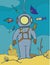 Diver in diving suit