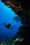 Diver swimming in Banda, Indonesia underwater photo