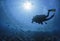 Diver swims in a Red Sea