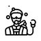 Diver worker line icon vector illustration flat