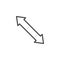 Divergent arrows line icon