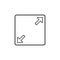 divergent arrows in a square icon. Element of simple icon for websites, web design, mobile app, info graphics. Thin line icon for