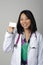 Diverse Asian American healthcare worker with stethoscope