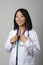 Diverse Asian American healthcare worker with stethoscope