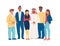 Diverse business people. Multicultural team characters, group of happy young and old office workers. Vector cartoon man