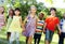 Diverse Children Friendship Playing Outdoors Concept