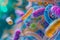 Diverse colorful abstract microbiome