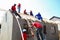 Diverse Community members building a low cost house in Soweto