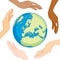 Diverse Ecology Globe Hands