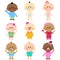 Diverse group of babies. Vector illustration