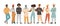Diverse group of people concept vector illustration. Business multinational and multiracial team. Man and woman of