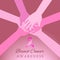 Diverse hands joining for breast cancer awareness