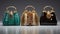 Diverse Luxurious Colorful Craftsmanship Women Handbags on a White Background. Generative AI