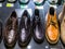 Diverse men shoes made of leather, mens footwear fashion, business man outfit