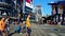 Diverse and Multicultural Group of Pedestrians Walk Across Downtown City Street. Multiracial People Groups Walking Crosswalk Walk