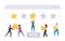 Diverse multiethnic people voting giving rating star