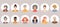 Diverse people avatars, person faces