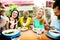 Diverse People Luncheon Outdoors Food Concept