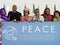 Diverse People Show Peace Board Placard