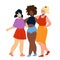 Diverse People Women Embracing Together Vector