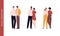 Diversity and inclusion concept. Vector flat character illustration set. Group of various sexual oriantion people. Gay, lesbian,