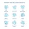 Diversity and inclusion turquoise concept icons set