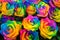 Diversity, joy, LGBT, rainbow, flowers background.