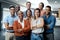 Diversity, portrait of happy colleagues and smile together in a office at their workplace. Team or collaboration