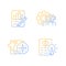 Diversity of school subjects gradient linear vector icons set