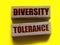 Diversity Tolerance words on wooden blocks. equal opportunities concept