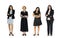 Diversity Women Set Gesture Standing Together Studio Isolated