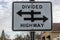 Divided Highway Sign with Icon