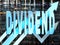 DIVIDEND business graph with arrows tending upwards, electronic background