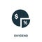 Dividend icon. Creative element design from stock market icons collection. Pixel perfect Dividend icon for web design, apps,